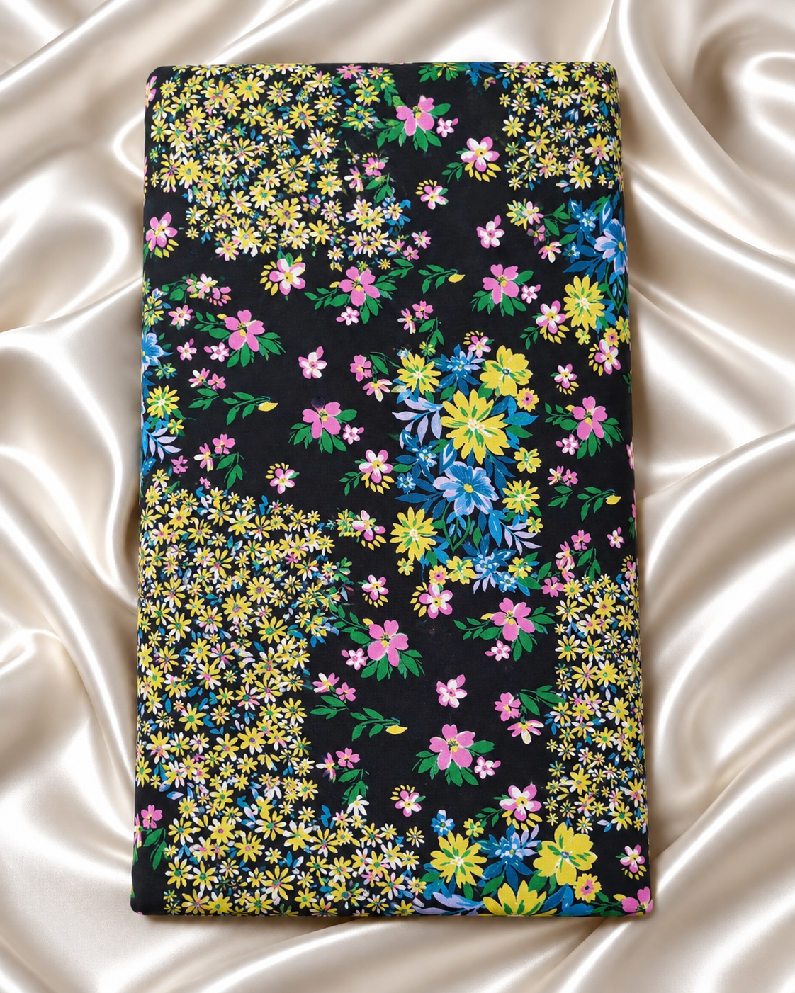 Georgette Big Width (56 Inch) Black Butta Ajrakh Box GGT100