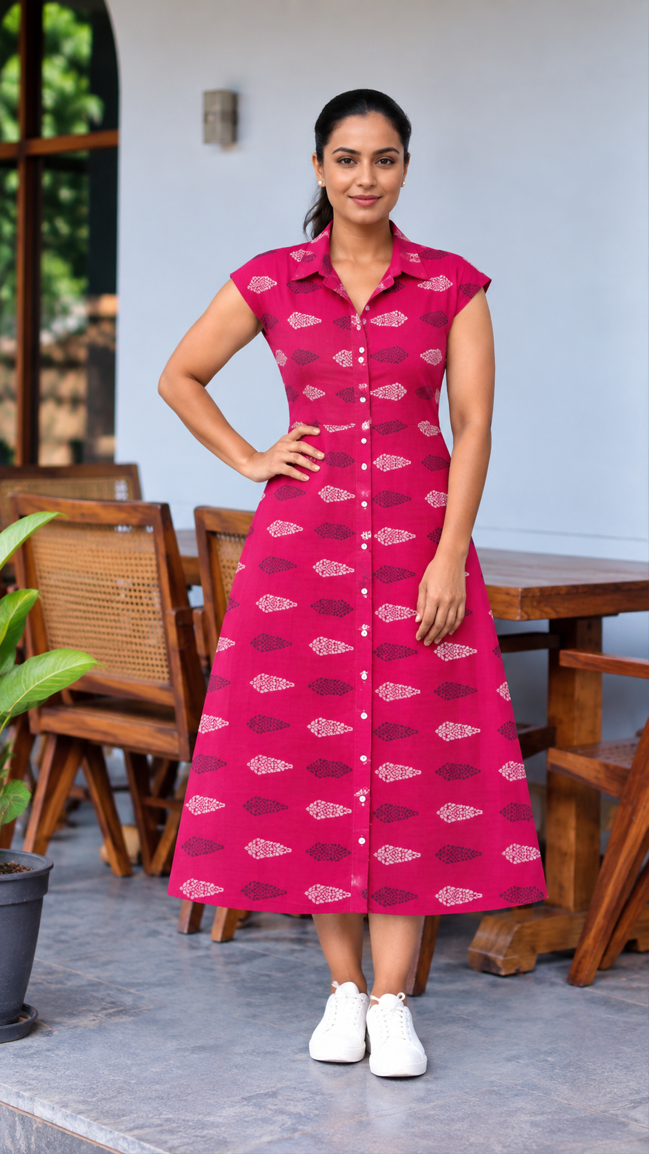 Semi Linen Fabric. SM220. Pink