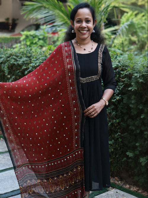 Chiffon Crushed Mirror Work Dupatta